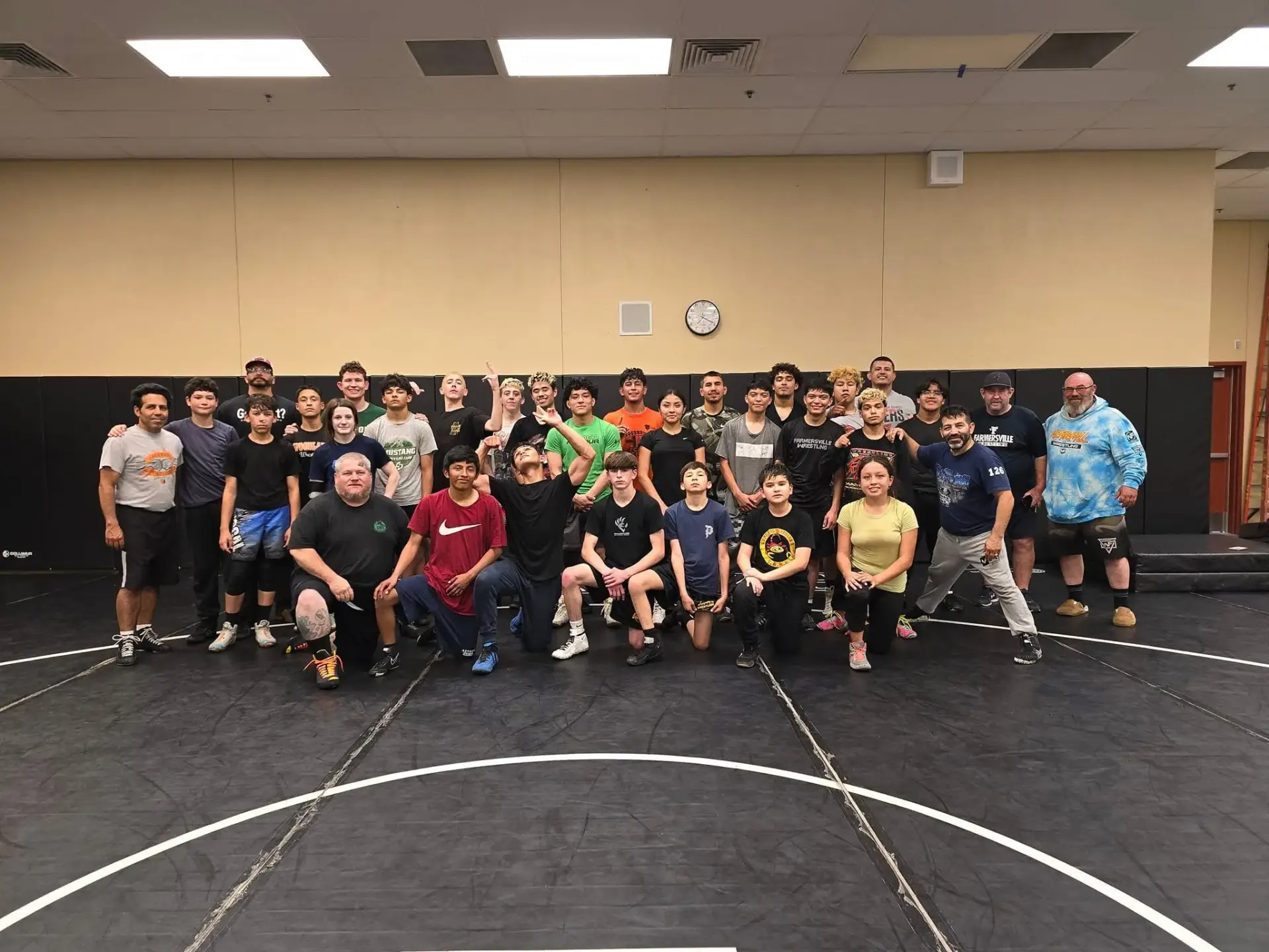 Martial arts students training